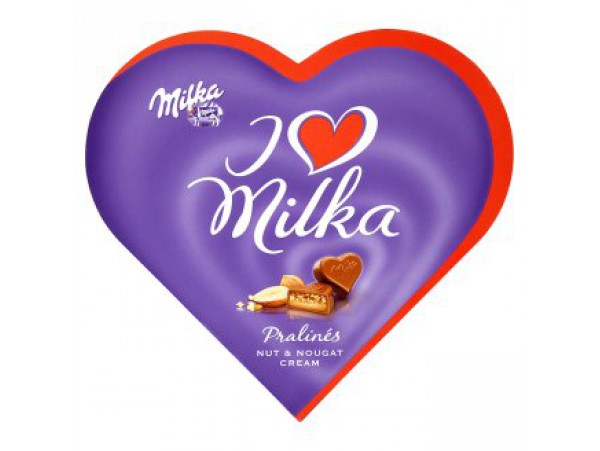 Milka I love шоколадные конфеты с начинкой из миндальных и лесных орехов 138 г